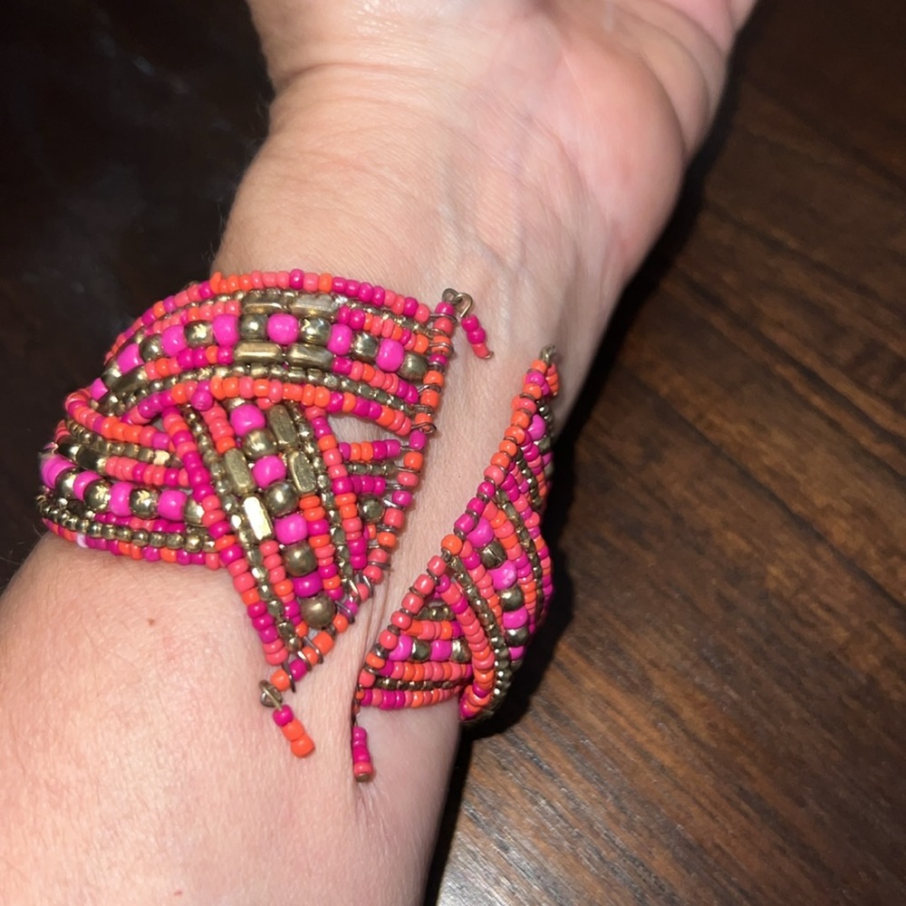 Sharp Fun Colorful Statement Bracelet! Chicos Nwot - image 3